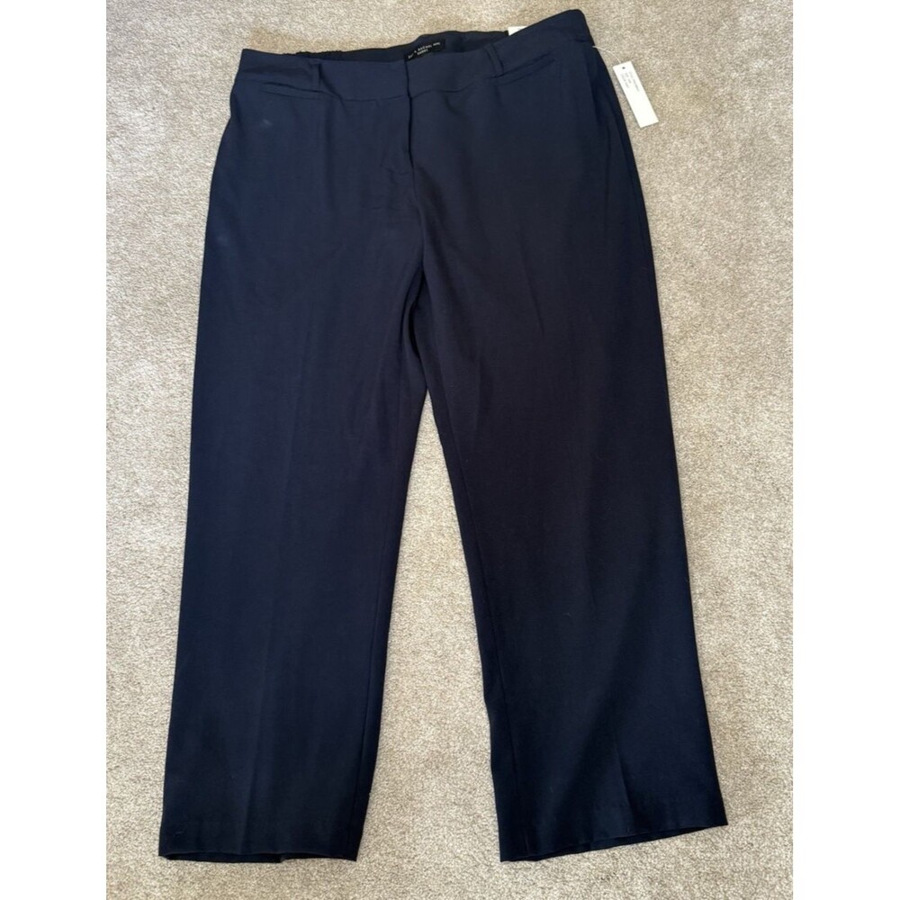 Zac & Rachel Plus Size 16W Short Length Navy Blue Trousers NWT Workwear